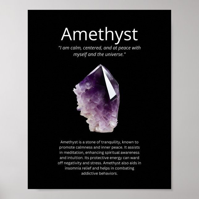 Amethyst Crystal Stone Meaning Poster (Vorne)
