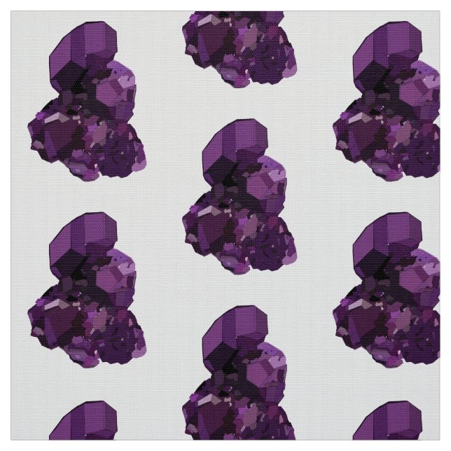 Amethyst Crystal Stone Polyester Poplin Fabric Stoff (Muster)