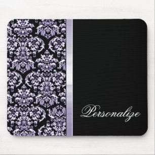 Amethyst Damask Ribbon Mousepad