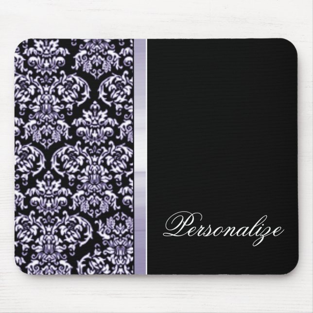 Amethyst Damask Ribbon Mousepad (Vorne)