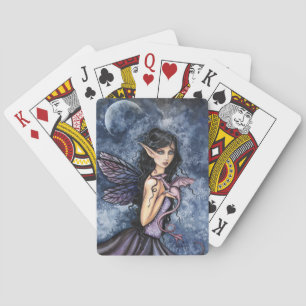 Amethyst-Drachen-Feengestaltungs-Kunst Spielkarten