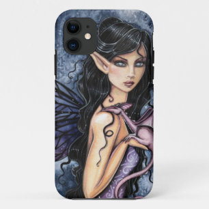 Amethyst Dragon Lila Faiasy Fantasy Art iPhone 11 Hülle