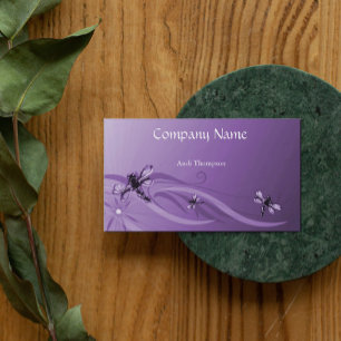 Amethyst Dragonflies Business Card Visitenkarte