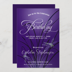 Amethyst Dragonfly zum Geburtstag Einladung
