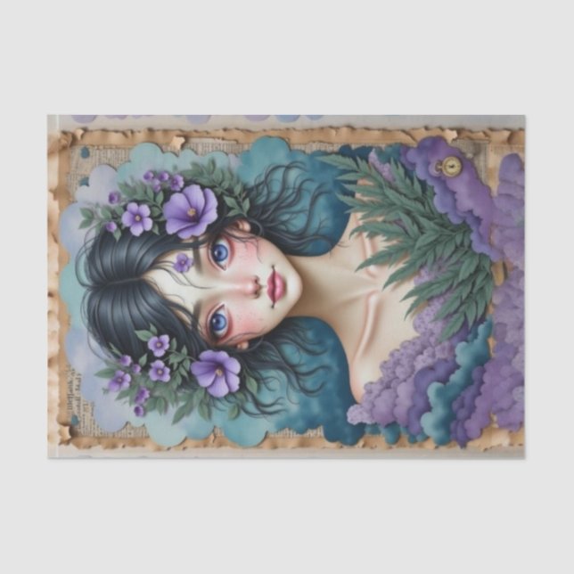 Amethyst Dreamer | Dekoupage Paper 💜 🌧️ Seidenpapier (Vorderseite)