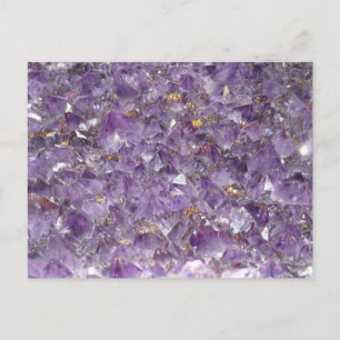 Amethyst-Edelstein aus violettem Kristall Postkarte
