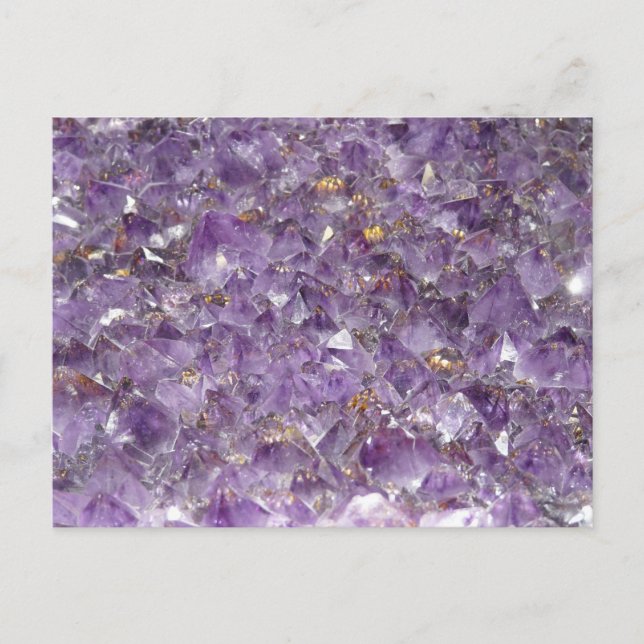 Amethyst-Edelstein aus violettem Kristall Postkarte (Vorderseite)