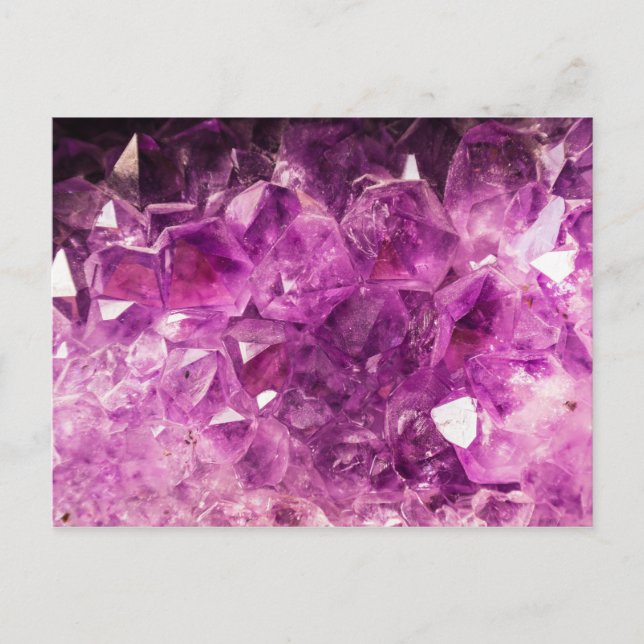 Amethyst Edelstein-Bild glänzend und funkelnd Postkarte (Vorderseite)