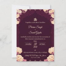 Amethyst Eleganz: Florale lila Hochzeitseinladung