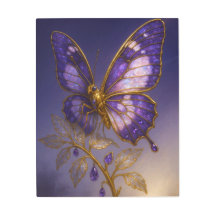 Amethyst Emperor Butterfly Luxury Metal Wall Art