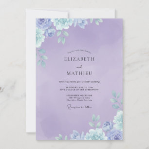 Amethyst-Farbene Bemalte Hochzeit Einladung
