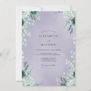 Amethyst-Foliage-Gemäßigte-Eukalyptus-Hochzeit Einladung