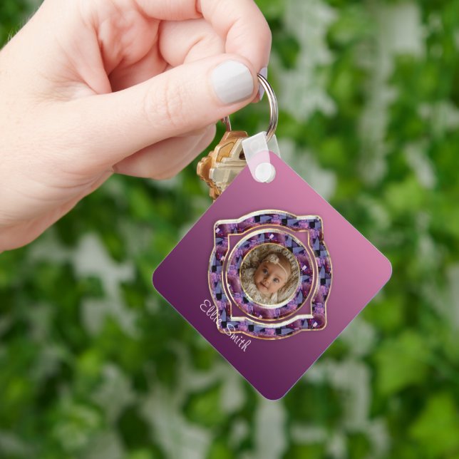 Amethyst-Foto Schlüsselanhänger (Hand)
