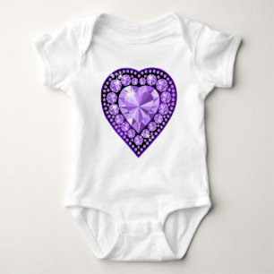 Amethyst Gem Herz Baby Strampler