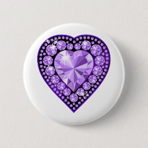 Amethyst Gem Herz Button