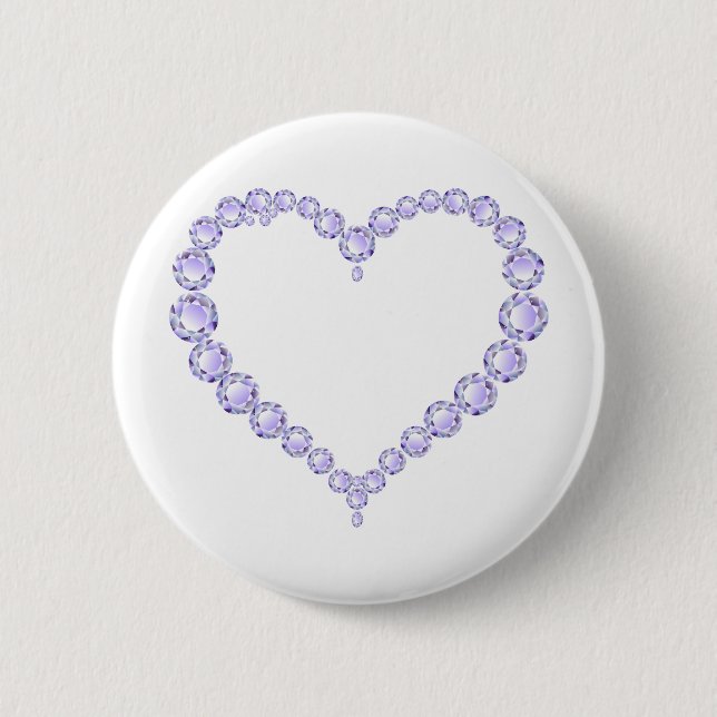 Amethyst Gem Herz Button (Vorderseite)