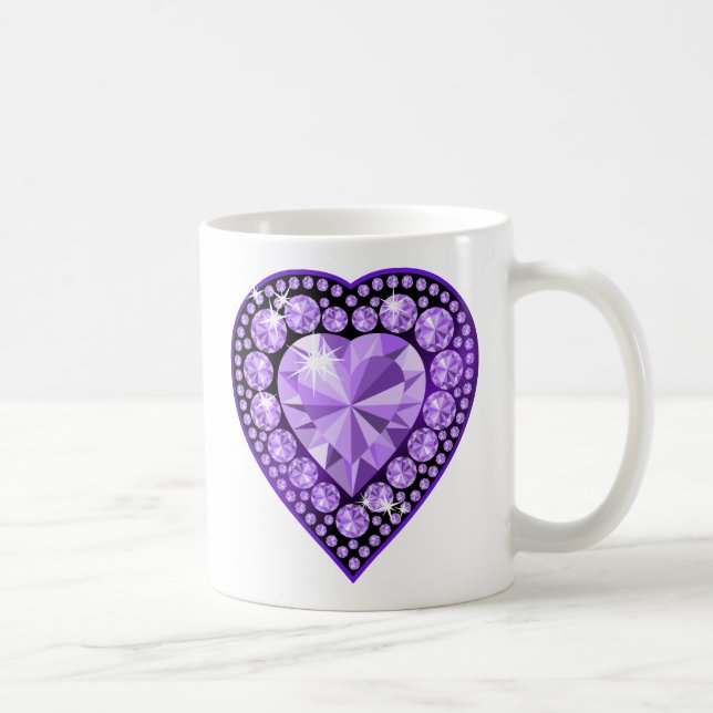 Amethyst Gem Herz Kaffeetasse (Rechts)