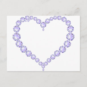 Amethyst Gem Herz Postkarte