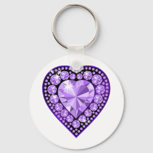Amethyst Gem Herz Schlüsselanhänger