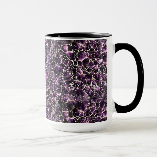 Amethyst Gemstone Crystal Print Tasse (Rechts)