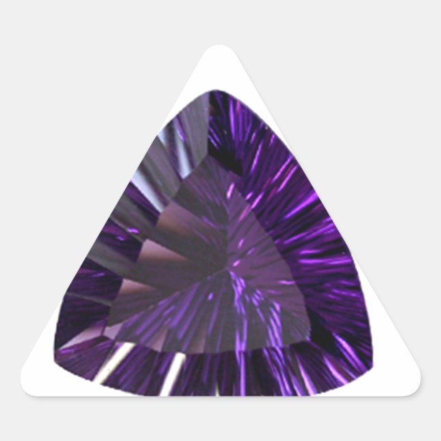 Amethyst Gemstone Dreieckiger Aufkleber (Vorderseite)