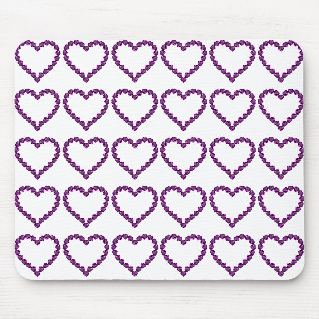 Amethyst Gemstone Herz Lila Mousepad (Vorne)
