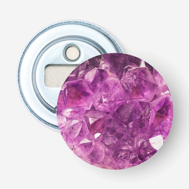 Amethyst Gemstone Image Shiny und Funkelnd Flaschenöffner (Vorderseite)