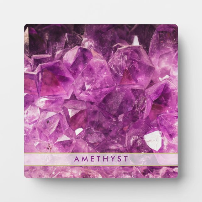 Amethyst Gemstone Image Shiny und Funkelnd Fotoplatte (Vorderseite)