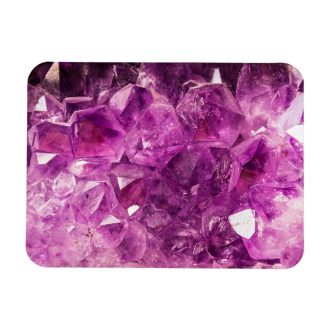 Amethyst Gemstone Image Shiny und Funkelnd Magnet (Horizontal)