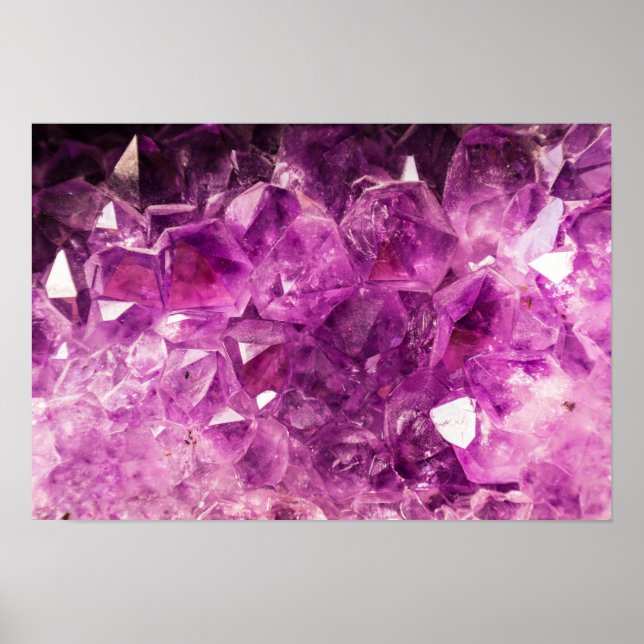 Amethyst Gemstone Image Shiny und Funkelnd Poster (Vorne)