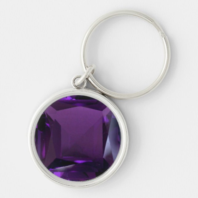 Amethyst Gemstone Lila Schlüsselanhänger (Vorne)