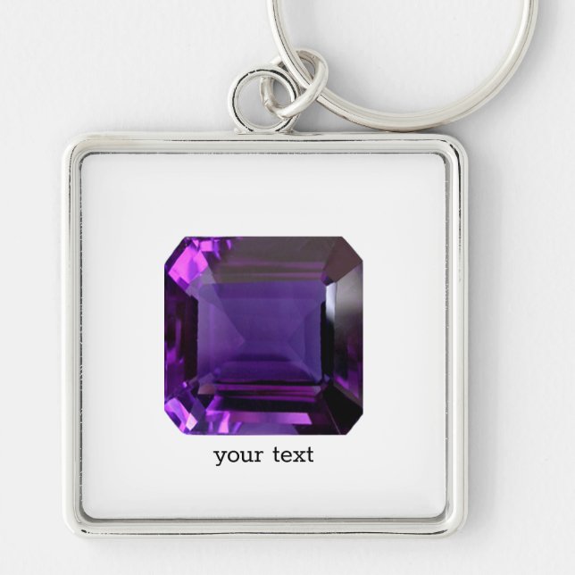 Amethyst Gemstone Lila Schlüsselanhänger (Vorne)