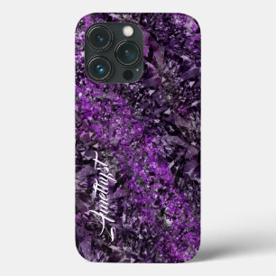 Amethyst Gemstone mit Name Case-Mate iPhone Case