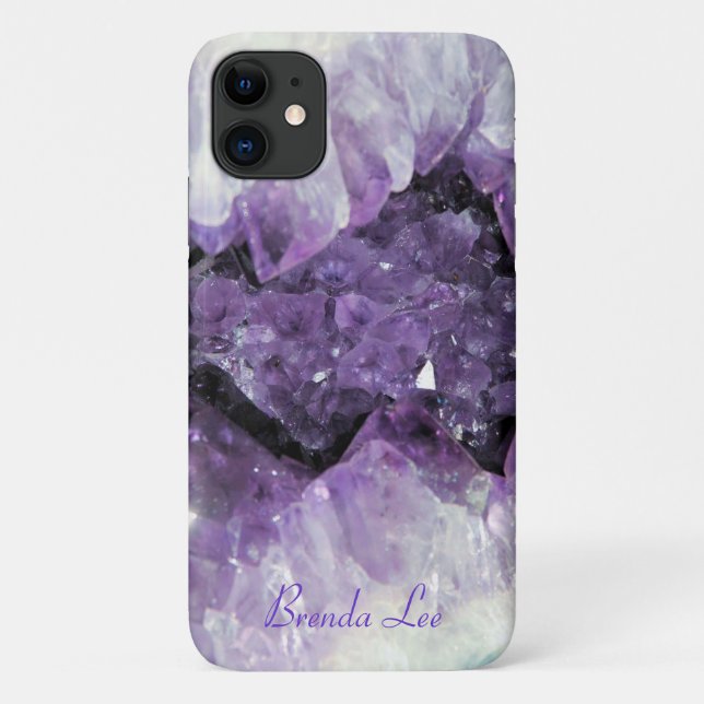 Amethyst Geode 3D Look Case *Personalisieren* (Rückseite)
