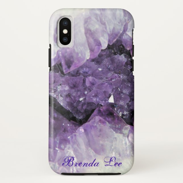 Amethyst Geode 3D *Personalisieren* Case-Mate iPhone Hülle (Rückseite)
