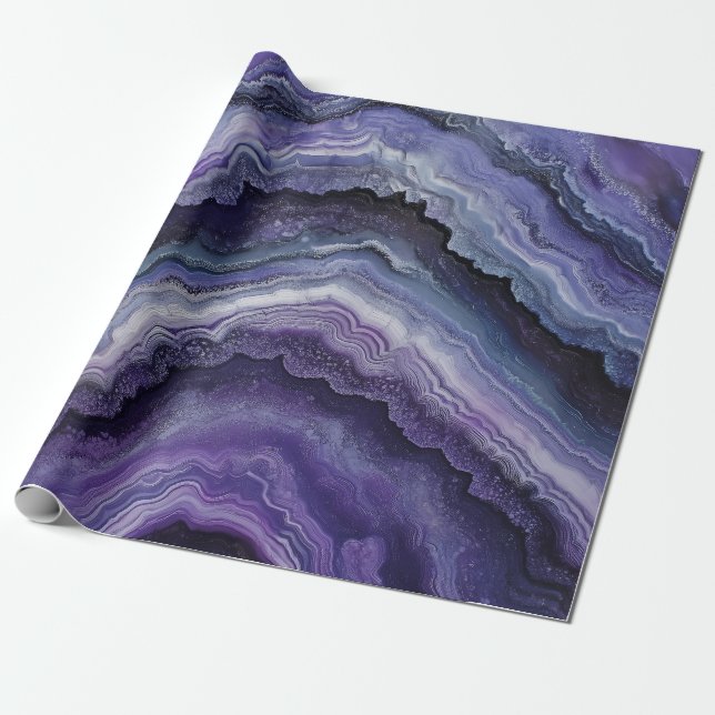 Amethyst Geode Fluid Pour Geschenkpapier (Ungerollt)