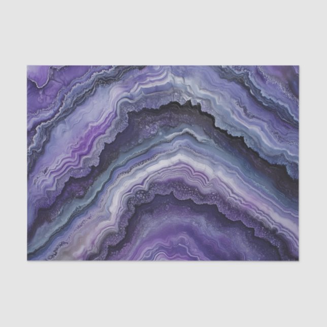 Amethyst Geode Fluid Pour Seidenpapier (Vorderseite)