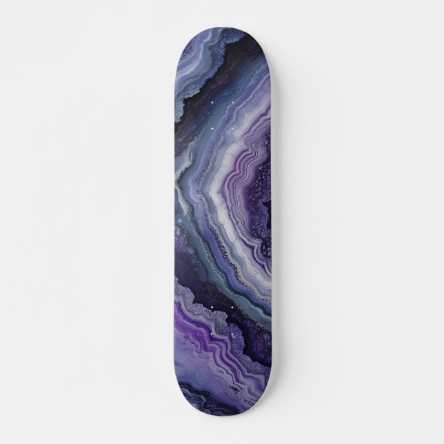 Amethyst Geode Fluid Pour Skateboard (Vorne)