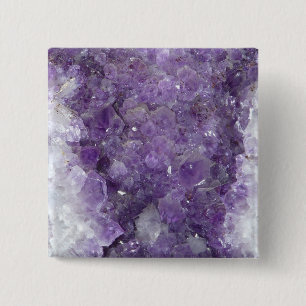 Amethyst Geode - violetter Kristalledelstein Button