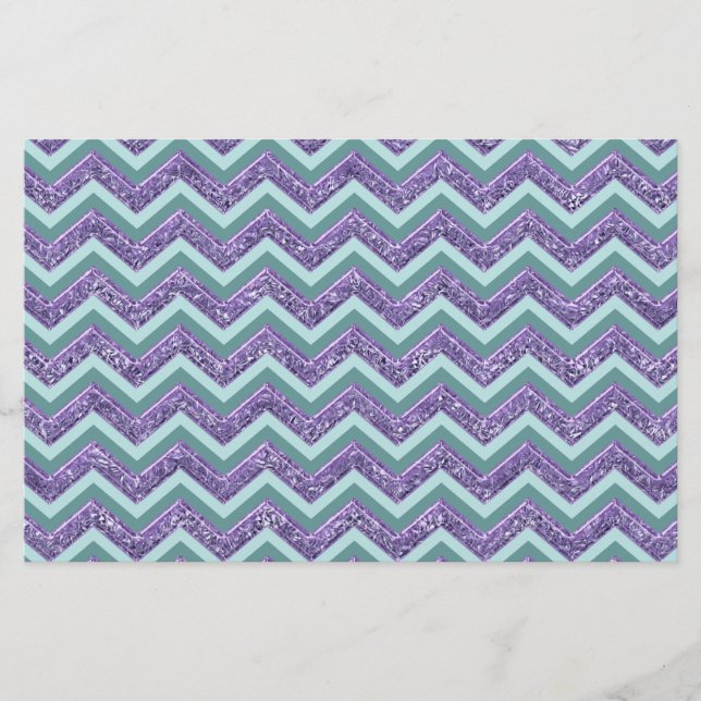 Amethyst Glass Zigzag Muster Briefpapier (Vorderseite)