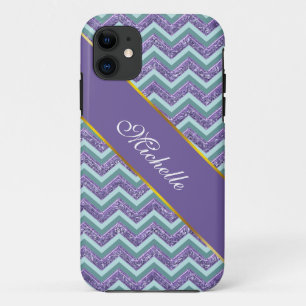 Amethyst Glass Zigzag Muster iPhone 11 Hülle