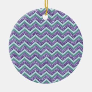 Amethyst Glass Zigzag Muster Keramikornament