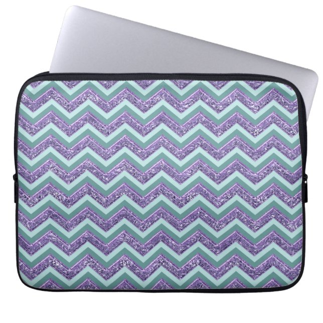 Amethyst Glass Zigzag Muster Laptopschutzhülle (Vorderseite)