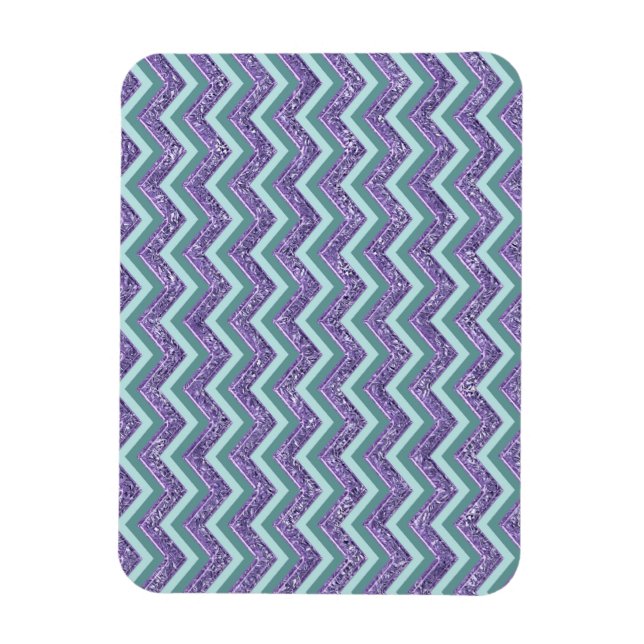 Amethyst Glass Zigzag Muster Magnet (Vertikal)