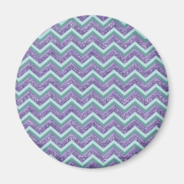Amethyst Glass Zigzag Muster Magnet (Vorne)