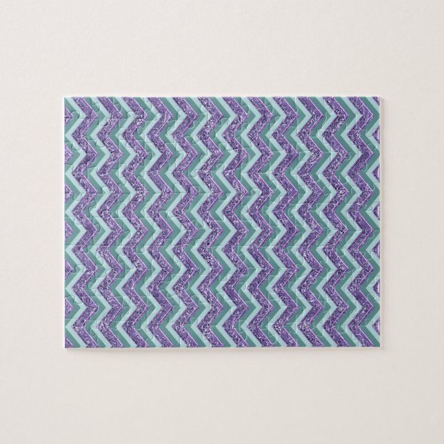 Amethyst Glass Zigzag Muster Puzzle (Horizontal)