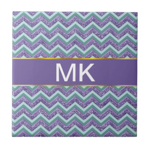 Amethyst Glaszickzack-Muster Fliese