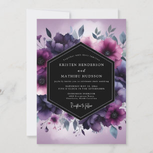 Amethyst Gloaming Flora Hochzeit Einladung