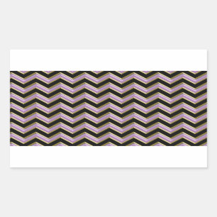 Amethyst Gold Black Zigzag Muster Rechteckiger Aufkleber