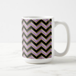 Amethyst Gold Black Zigzag Muster Tasse